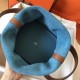 Hermes Bicolor Picotin Lock MM 22cm Blue Jean Bag