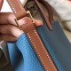 Hermes Bicolor Picotin Lock MM 22cm Blue Jean Bag