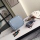 Hermes Blue Lin Picotin Lock 22cm Braided Handles Bag