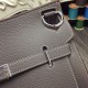 Hermes Grey Large Jypsiere 34cm Bag