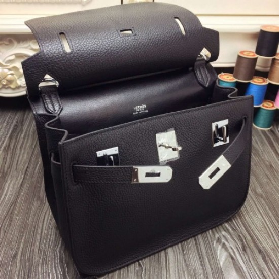 Hermes Black Medium Jypsiere 31cm Bag