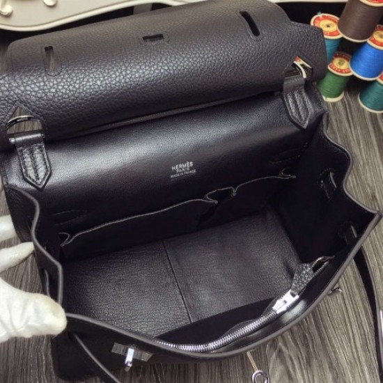 Hermes Black Large Jypsiere 34cm Bag