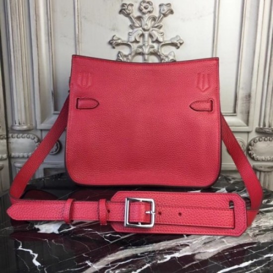 Hermes Red Clemence Jypsiere 28cm Bag