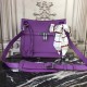 Hermes Purple Clemence Jypsiere 28cm Bag