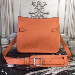 Hermes Orange Clemence Jypsiere 28cm Bag