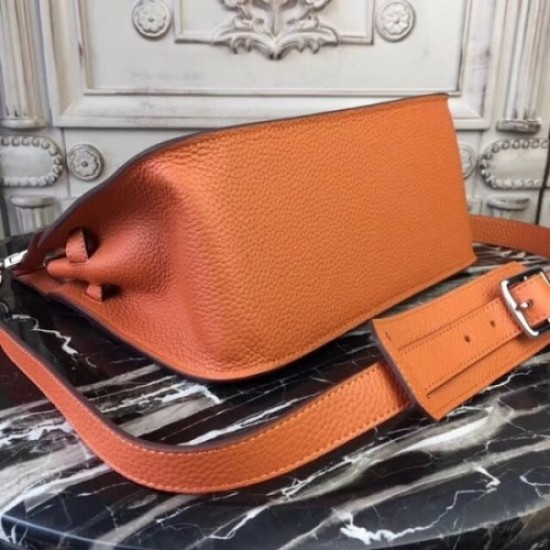 Hermes Orange Clemence Jypsiere 28cm Bag