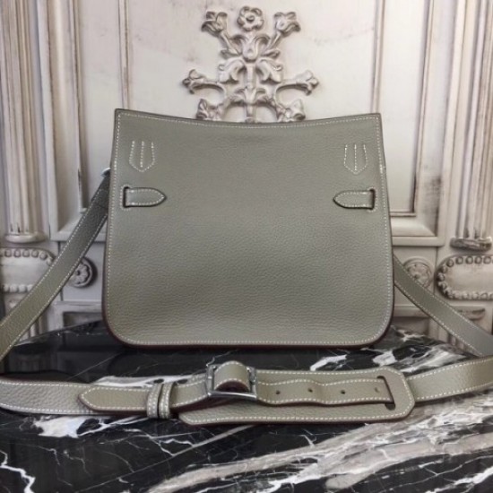 Hermes Grey Clemence Jypsiere 28cm Bag