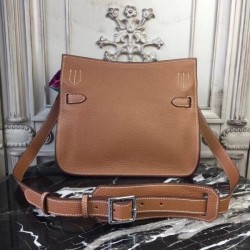 Hermes Brown Clemence Jypsiere 28cm Bag