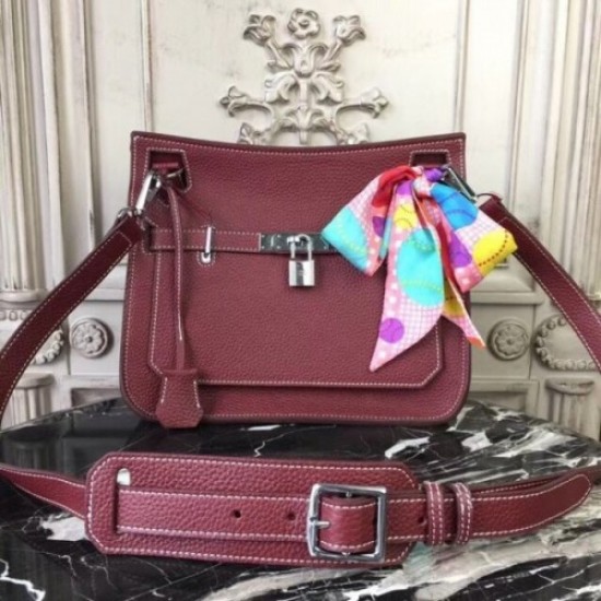 Hermes Bordeaux Clemence Jypsiere 28cm Bag