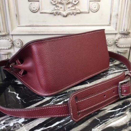 Hermes Bordeaux Clemence Jypsiere 28cm Bag