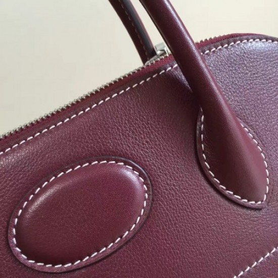 Hermes Bolide 31cm Bag In Burgundy Swift Leather