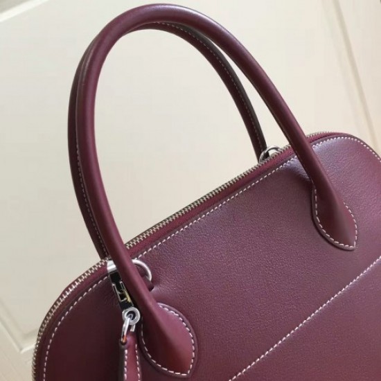 Hermes Bolide 31cm Bag In Burgundy Swift Leather