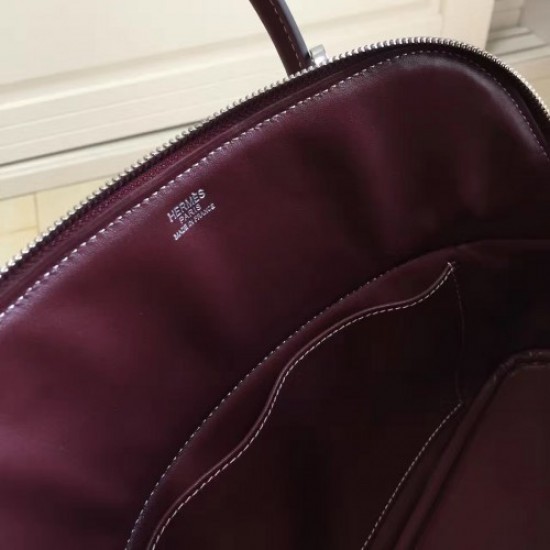 Hermes Bolide 31cm Bag In Burgundy Swift Leather