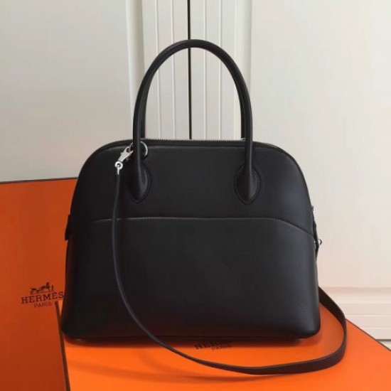 Hermes Bolide 31cm Bag In Black Swift Leather