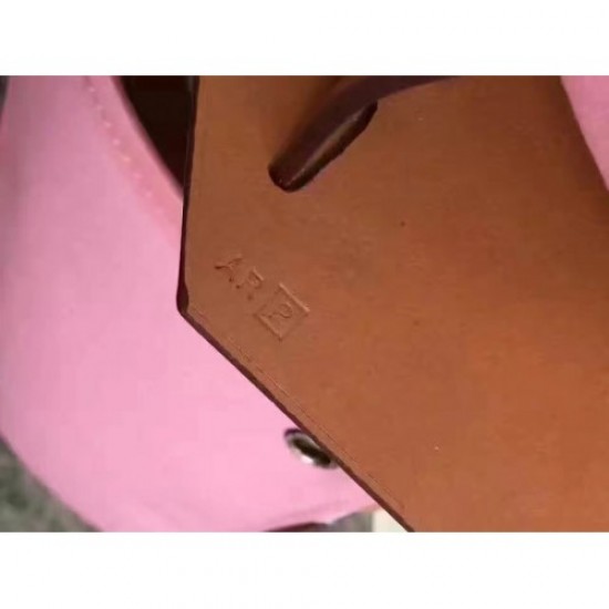 Hermes Herbag Zip PM 31cm Bag In Pink Canvas