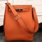 High End Hermes So Kelly 22cm Bag In Orange Leather