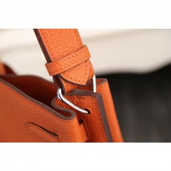 High End Hermes So Kelly 22cm Bag In Orange Leather