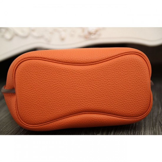 High End Hermes So Kelly 22cm Bag In Orange Leather