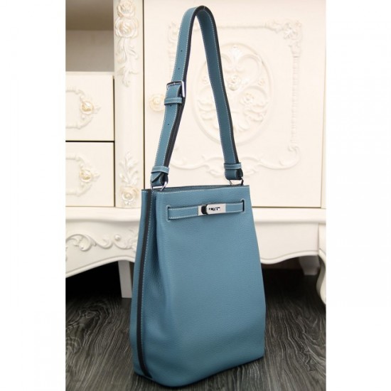 Replica AAA Hermes So Kelly 22cm Bag In Jean Blue Leather