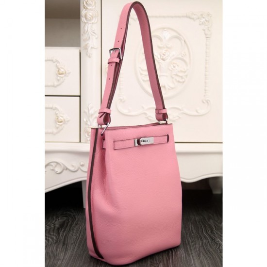 Hermes So Kelly 22cm Bag In Pink Leather