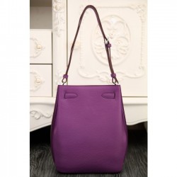 Hermes So Kelly 22cm Bag In Purple Leather