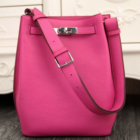 Knockoff Hermes So Kelly 22cm Bag In Rose Red Leather