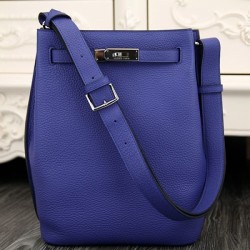 Imitation Hermes So Kelly 22cm Bag In Blue Leather