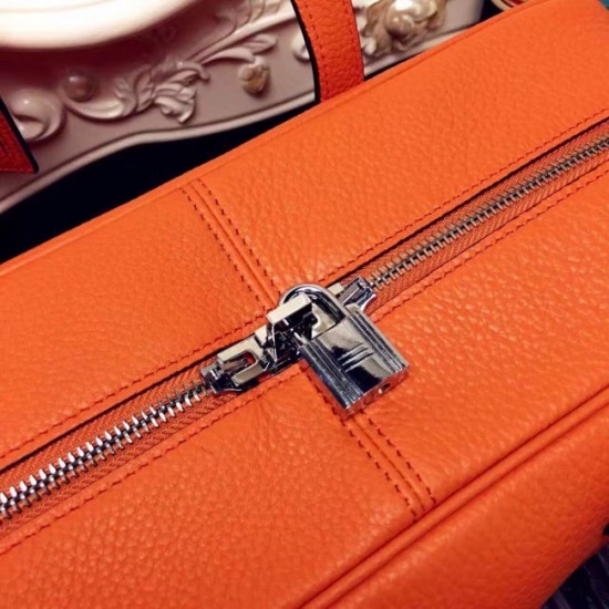 Hermes Victoria II 35cm Bag In Orange Leather Replica