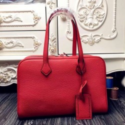 New Hermes Victoria II 35cm Bag In Red Leather 