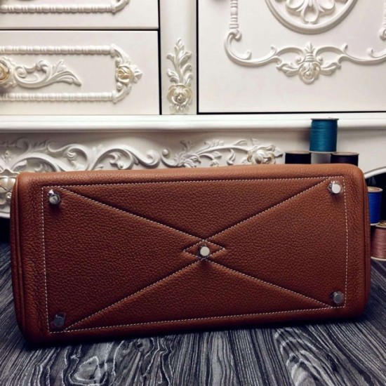 Replica 1:1 Hermes Victoria II 35cm Bag In Brown Leather