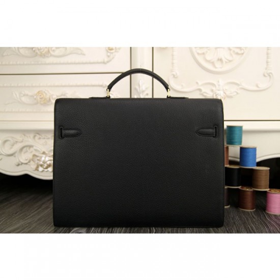 Knockoff 1:1 1:1 Hermes Black Kelly Depeche 38cm Briefcase Bag