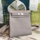 New AAA Hermes Gris Asphalt Clemence Kelly Ado PM Backpack