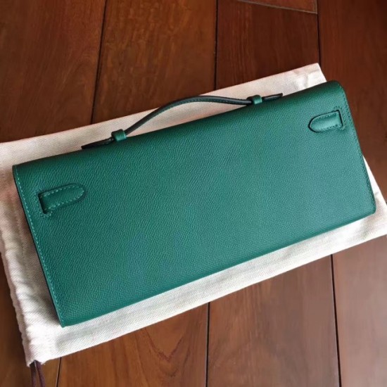 Knockoff Hermes Malachite Epsom Kelly Cut Clutch Handmade Bag