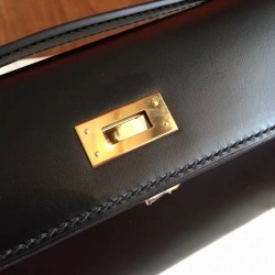 Copy Hermes Black Box Kelly Cut Clutch Handmade Bag Replica