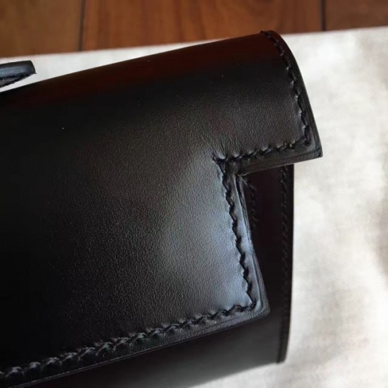 Copy Hermes Black Box Kelly Cut Clutch Handmade Bag Replica