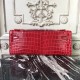 Fashion Hermes Red Crocodile Kelly Cut Clutch Bag