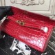 Fashion Hermes Red Crocodile Kelly Cut Clutch Bag