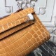 Hermes Camarel Crocodile Kelly Cut Clutch Bag Replica