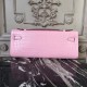 High Quality High Quality Hermes Pink Crocodile Kelly Cut Clutch Bag