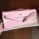 Imitation Hermes Rose Dragee Swift Kelly Cut Clutch Handmade Bag