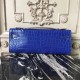 Imitation Hermes Blue Electric Crocodile Kelly Cut Clutch Bag