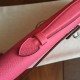 Fake High Quality Knockoff Hermes Rose Lipstick Epsom Kelly Cut Clutch Handmade Bag