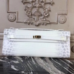 Top Quality Hermes Himalaya Crocodile Kelly Cut Clutch Bag