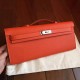 Hermes Orange Epsom Kelly Cut Clutch Handmade Bag