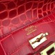 Cheap Fake Hermes Cherry Crocodile Kelly Cut Clutch Bag