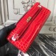 Cheap Fake Hermes Cherry Crocodile Kelly Cut Clutch Bag