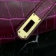 Imitation Hermes Fuchsia Crocodile Kelly Cut Clutch Bag