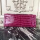 Imitation Hermes Fuchsia Crocodile Kelly Cut Clutch Bag