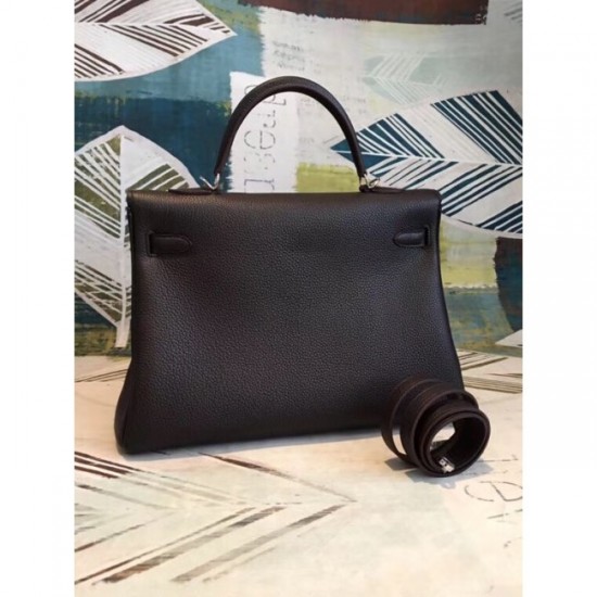 Top Copy Hermes Cafe Clemence Kelly 35cm Handmade Bag 