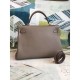 Replica Designer Fake Hermes Taupe Clemence Kelly 35cm Handmade Bag